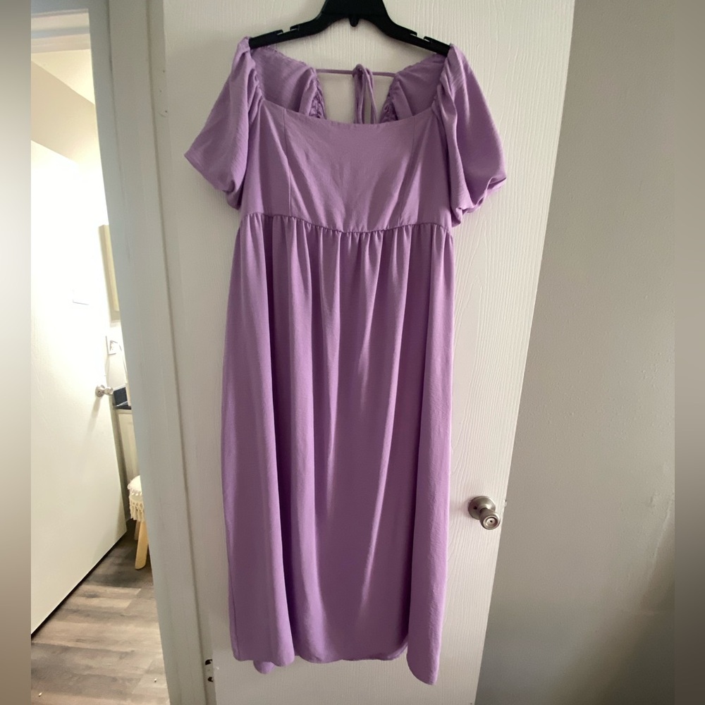 Elegant Lavender Off-Shoulder Dress